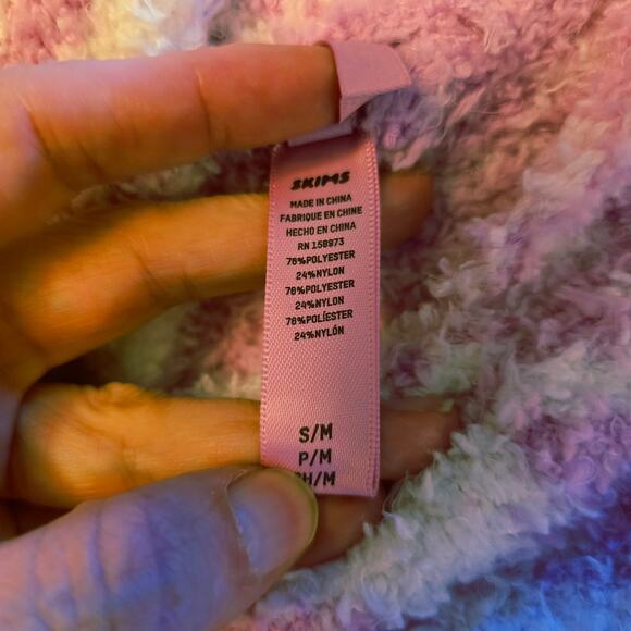 Skims teddy cozy knit petal houndstooth pink hoodie size small - Picture 5 of 5
